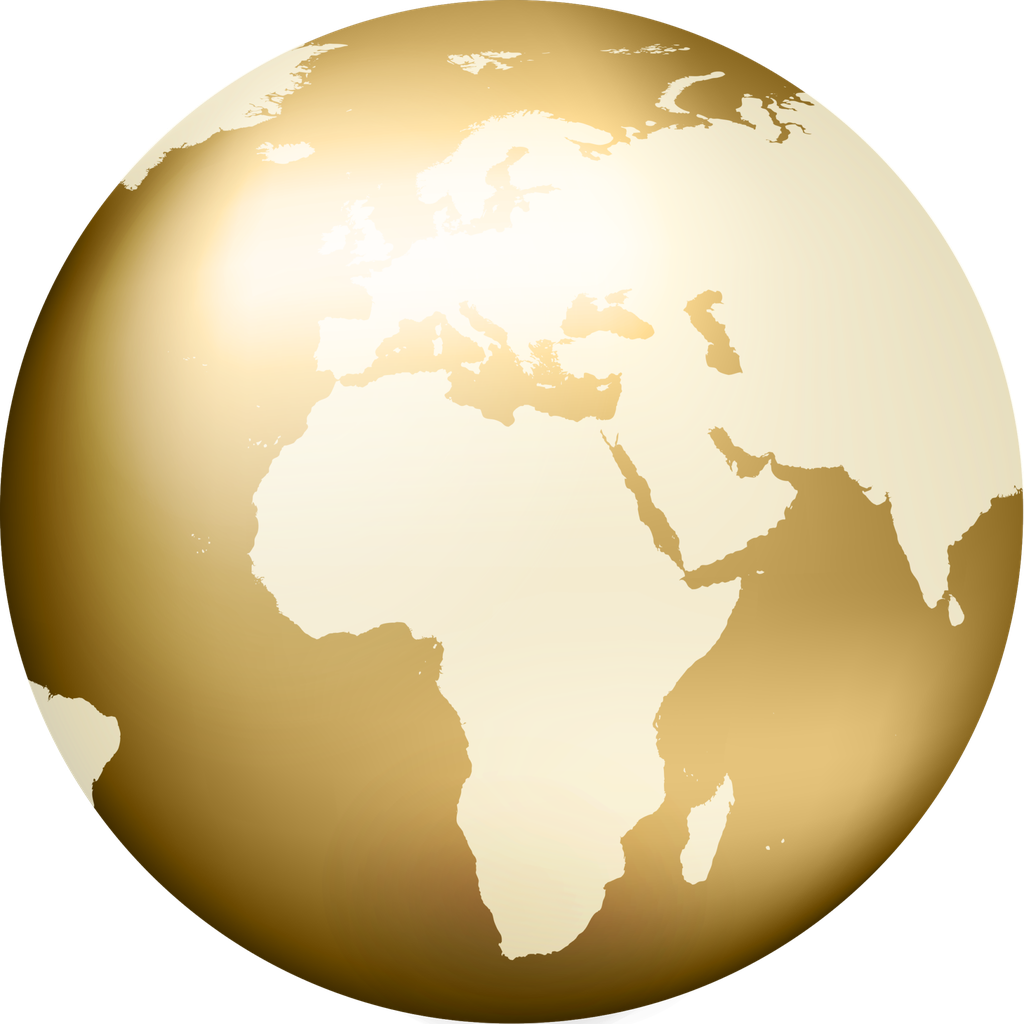 Gold Globe Png Clipart (black, beige, white)