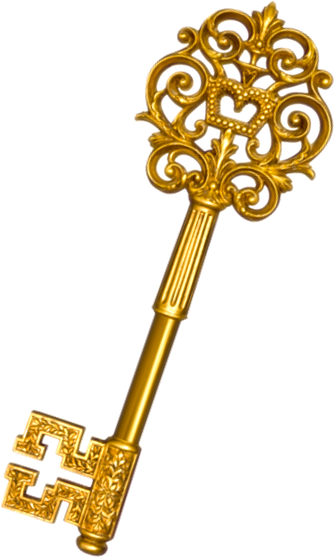 Gold Key Png Image (black, silver, white)