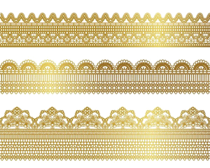 Gold Lace Transparent Background (silver, indigo, black)