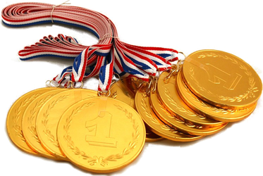 Gold Medal Transparent Png (white, black, gold)