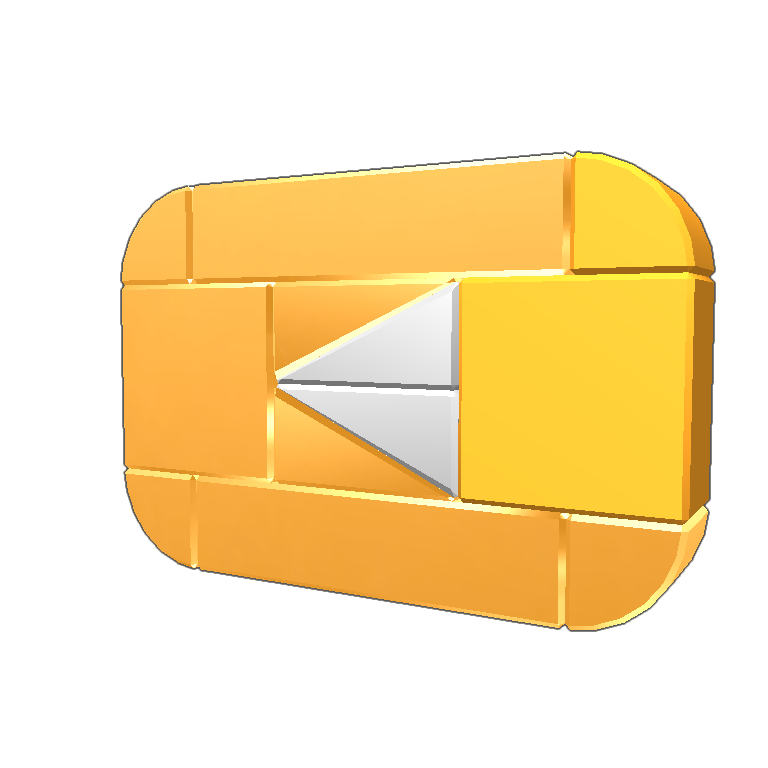 Gold Play Button Transparent Background (gold, black, salmon, orange)