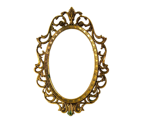 Gold Retro Decorative Frame Png Clipart (black)