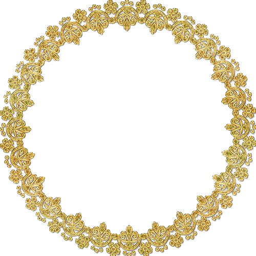 Gold Retro Decorative Frame Png File (white)