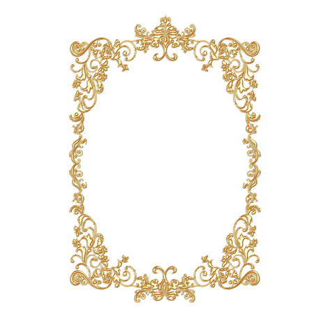 Gold Retro Decorative Frame Png Image (black)