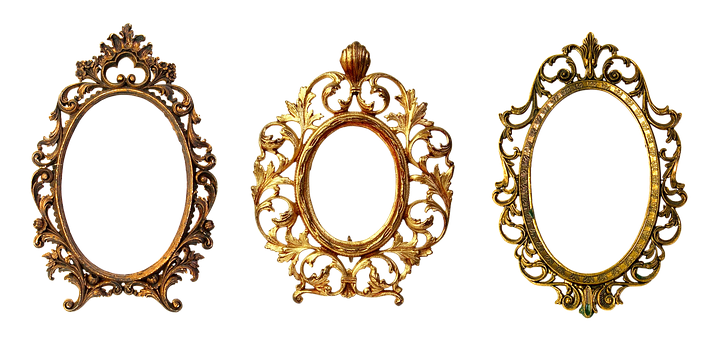 Gold Retro Decorative Frame Png Photo (black, maroon)