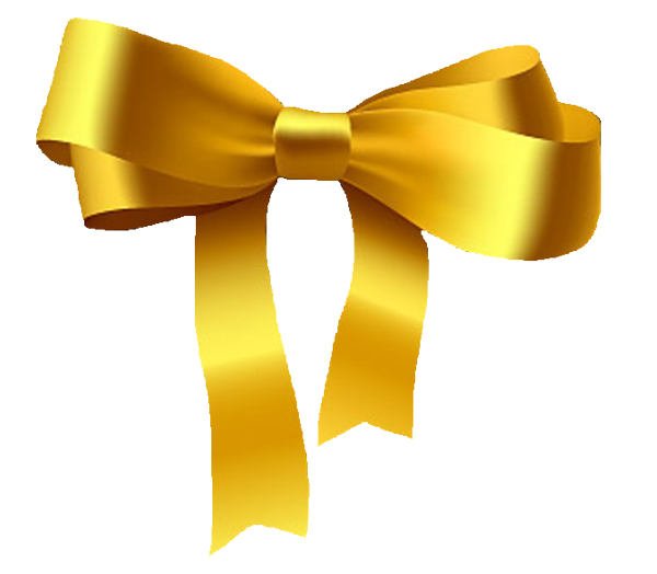 Golden Bow Transparent Png (white, olive, yellow, orange)