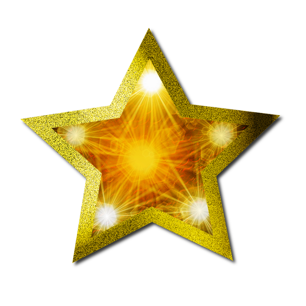 Golden Christmas Star Png Free Download (black, olive, white)