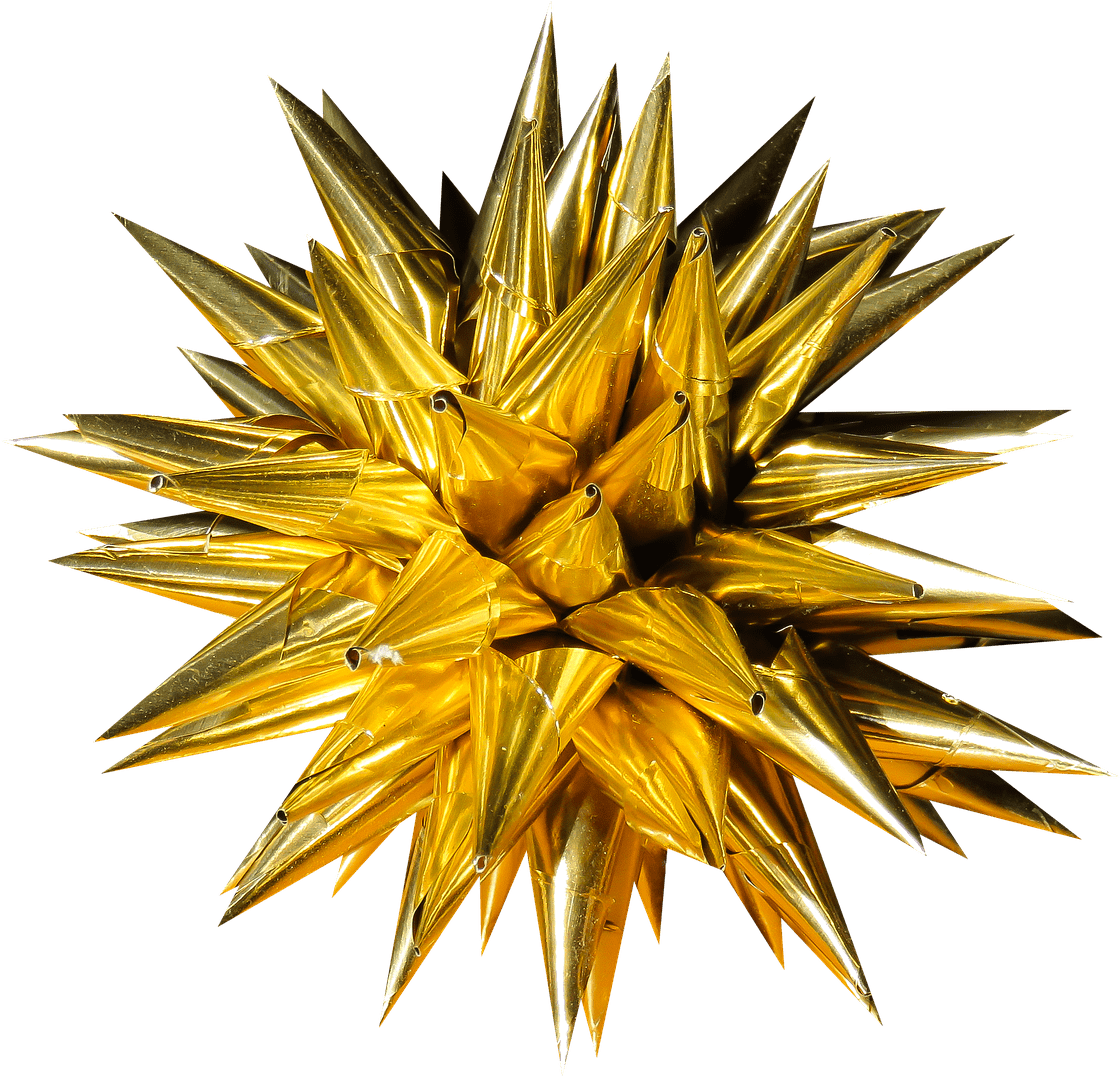 Golden Christmas Star (black, white)