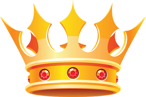 Golden Crown King Transparent Background (pink, chocolate, black, gold, orange)