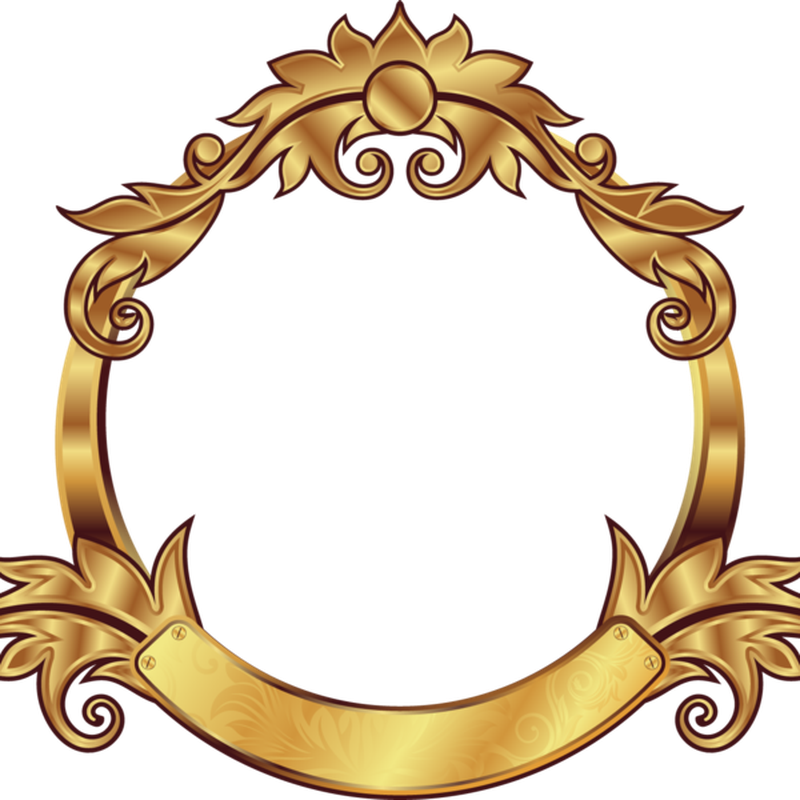 Golden Frame Png Cutout (black)