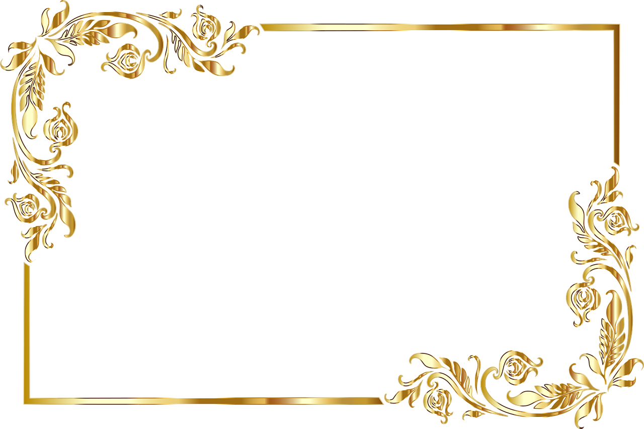 Golden Frame Png Image (black, olive)