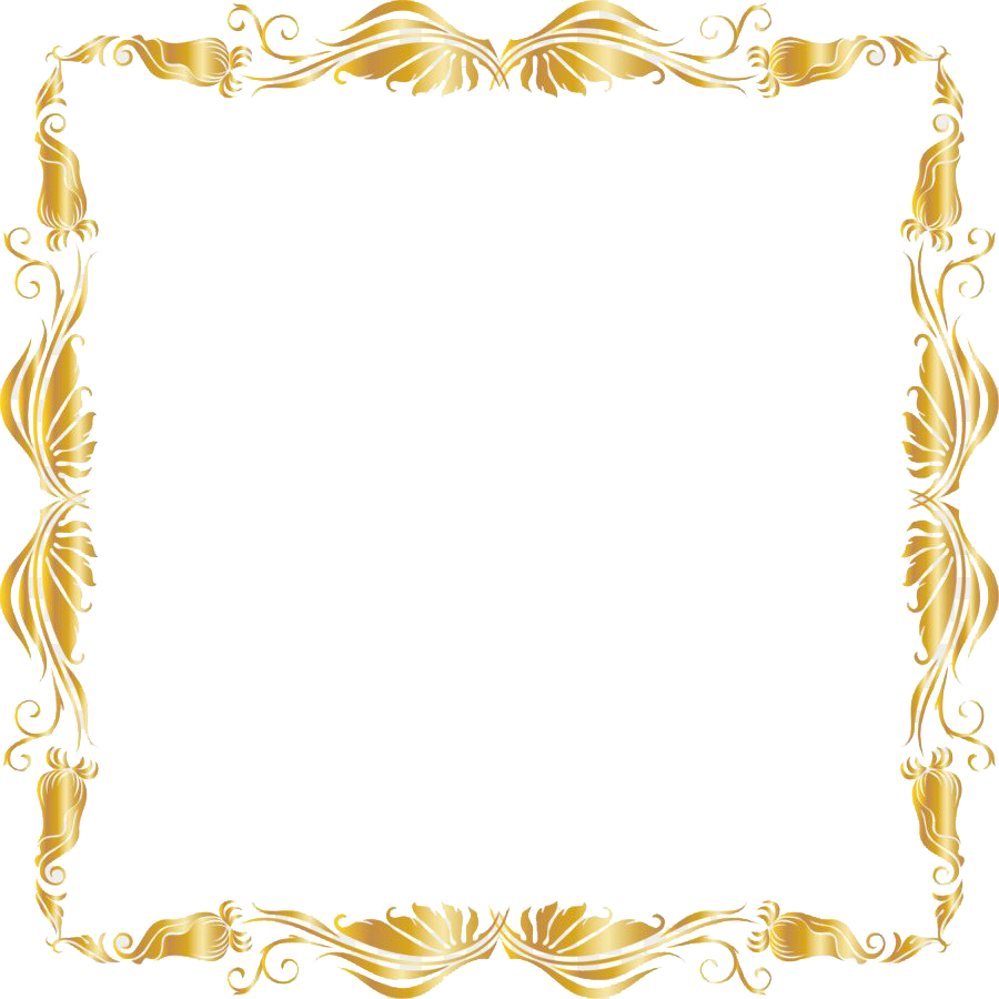 Golden Frame Png Photo (white)