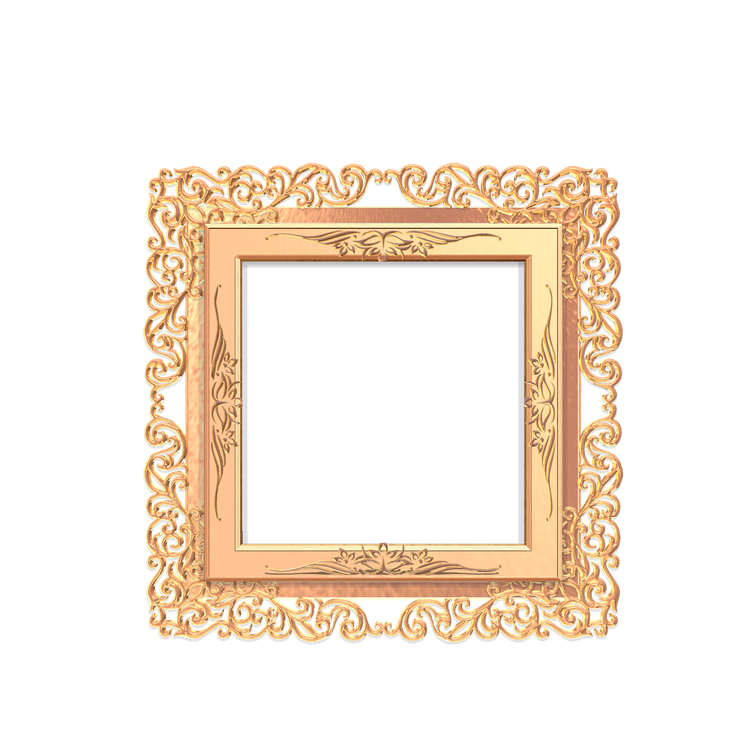 Golden Frame Png Pic (beige, black, pink)