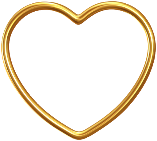 Golden Heart Frame Png Image (olive, black)