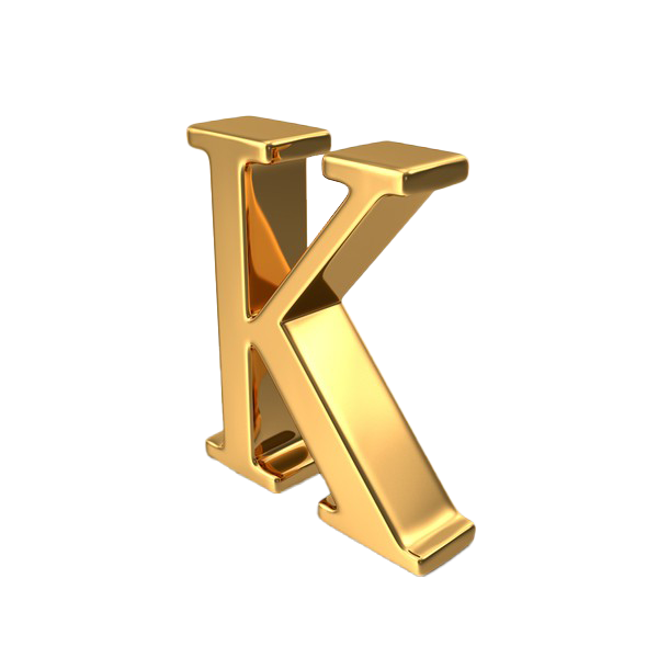 Golden K Letter Png Image (chocolate, olive, white, beige, salmon)