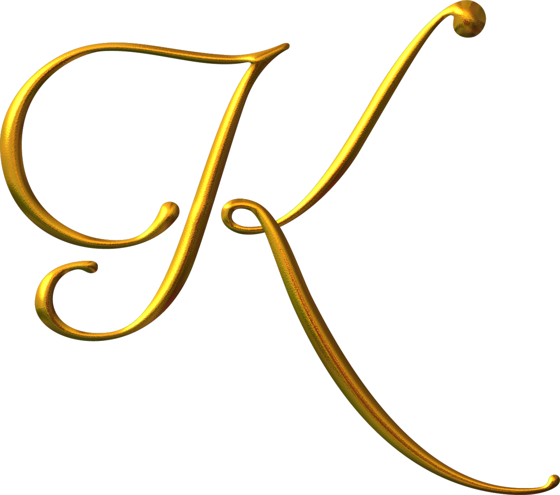 Golden K Letter Png (black, white)