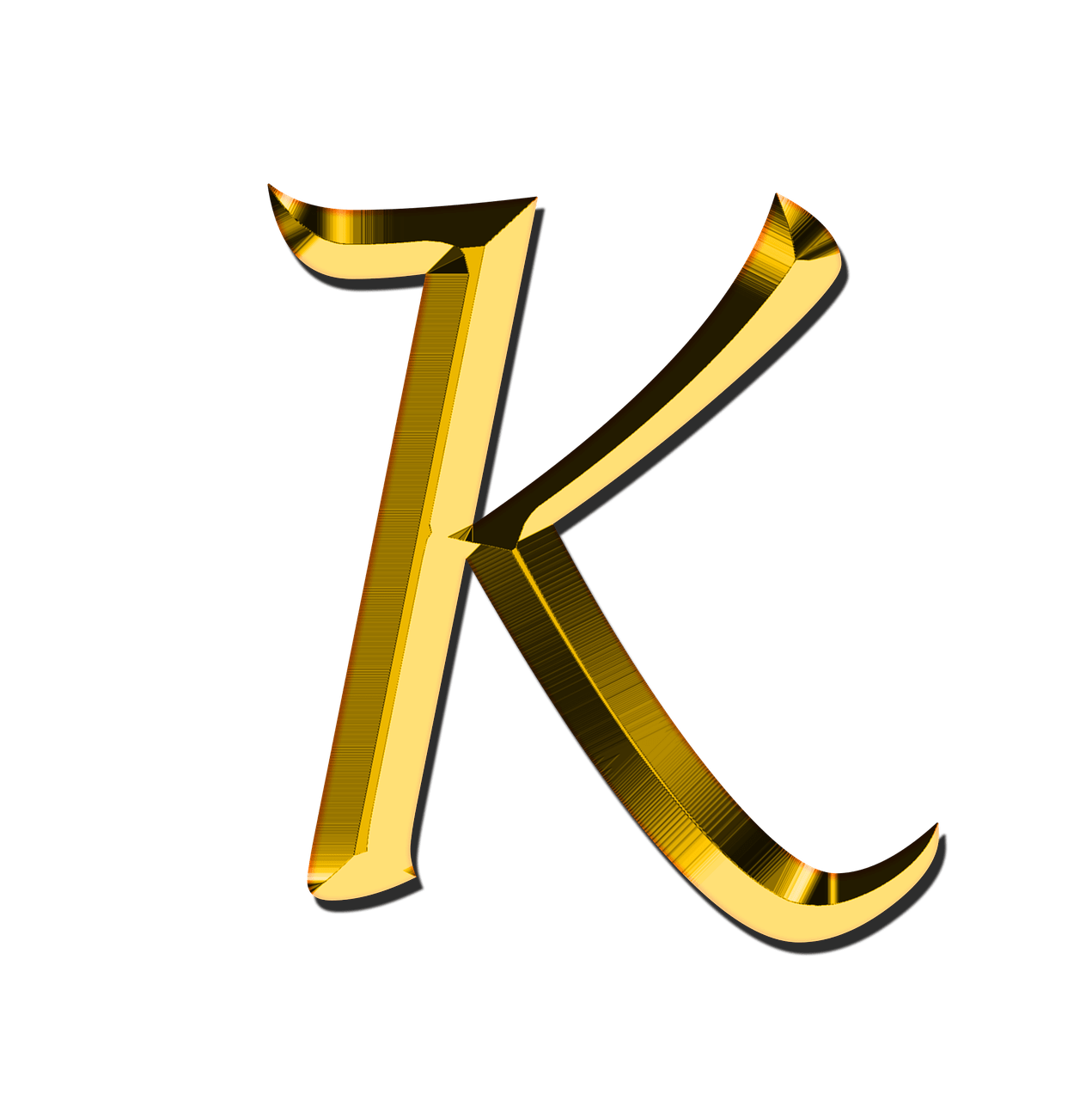 Golden K Letter (olive, gray, pink)