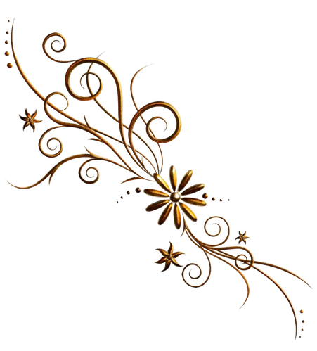 Golden Ornaments Transparent Background (white, lavender)