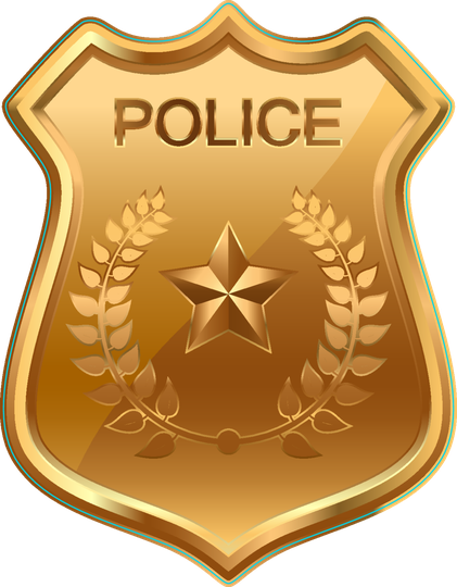 Golden Police Badge Transparent Png (pink, chocolate, olive, black, salmon)