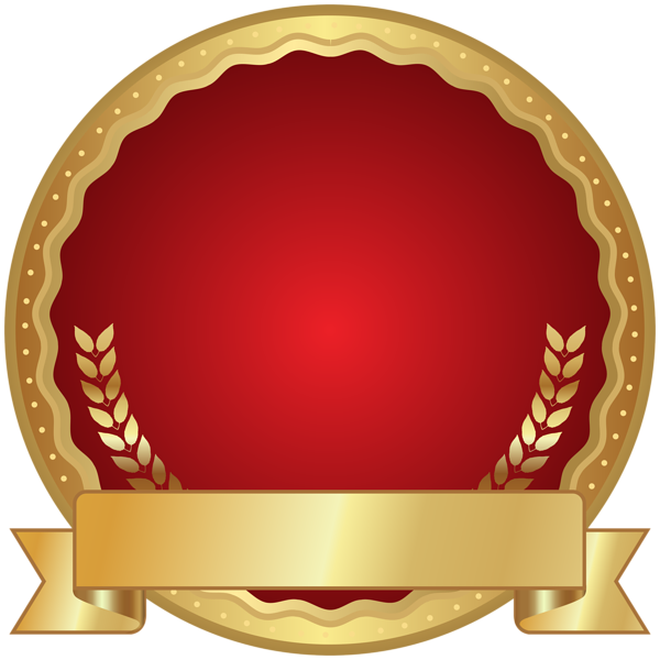 Golden Red Badge Transparent Png (black, maroon)