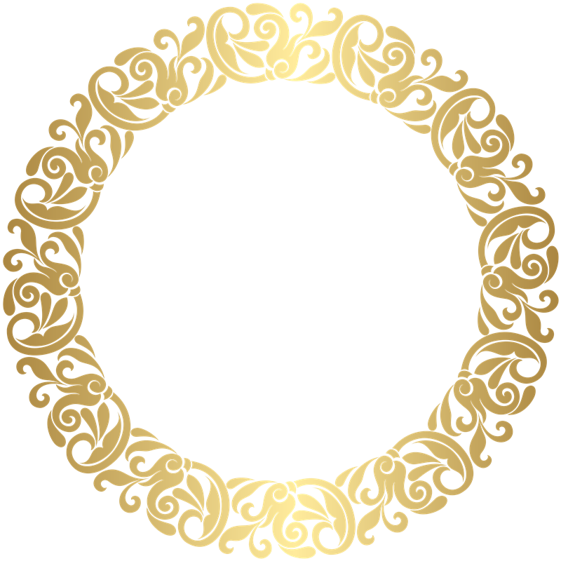 Golden Round Frame Png Download Image (black)