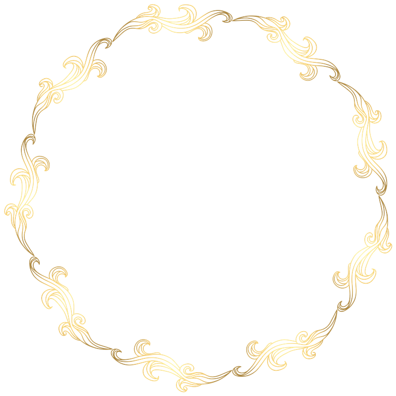 Golden Round Frame Png File (black)