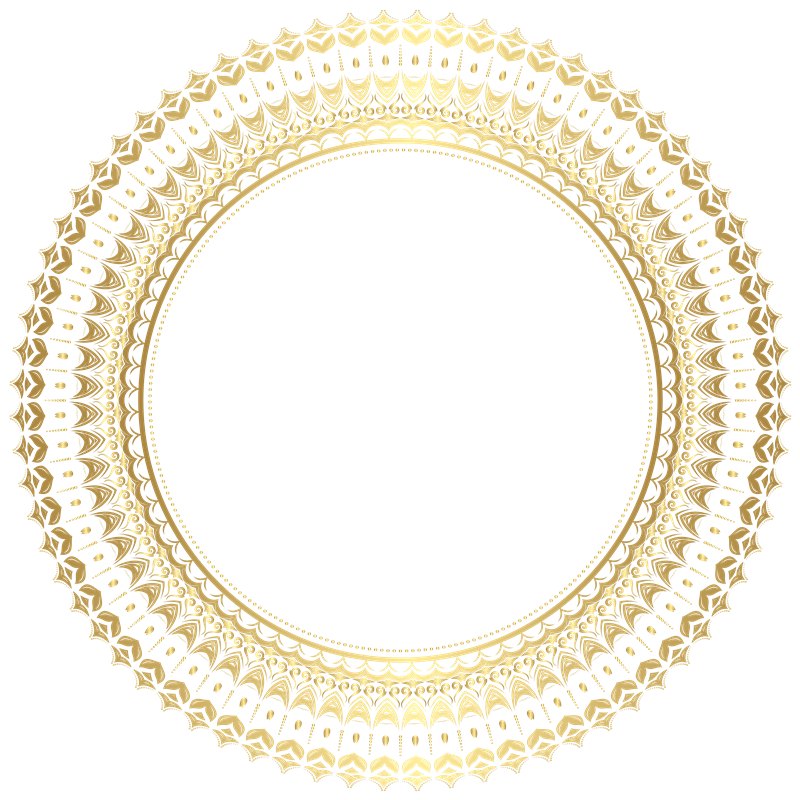 Golden Round Frame Png Free Image (black)