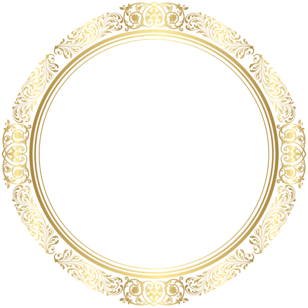 Golden Round Frame Png Image File (black, olive)