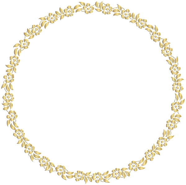 Golden Round Frame Png Image (black)