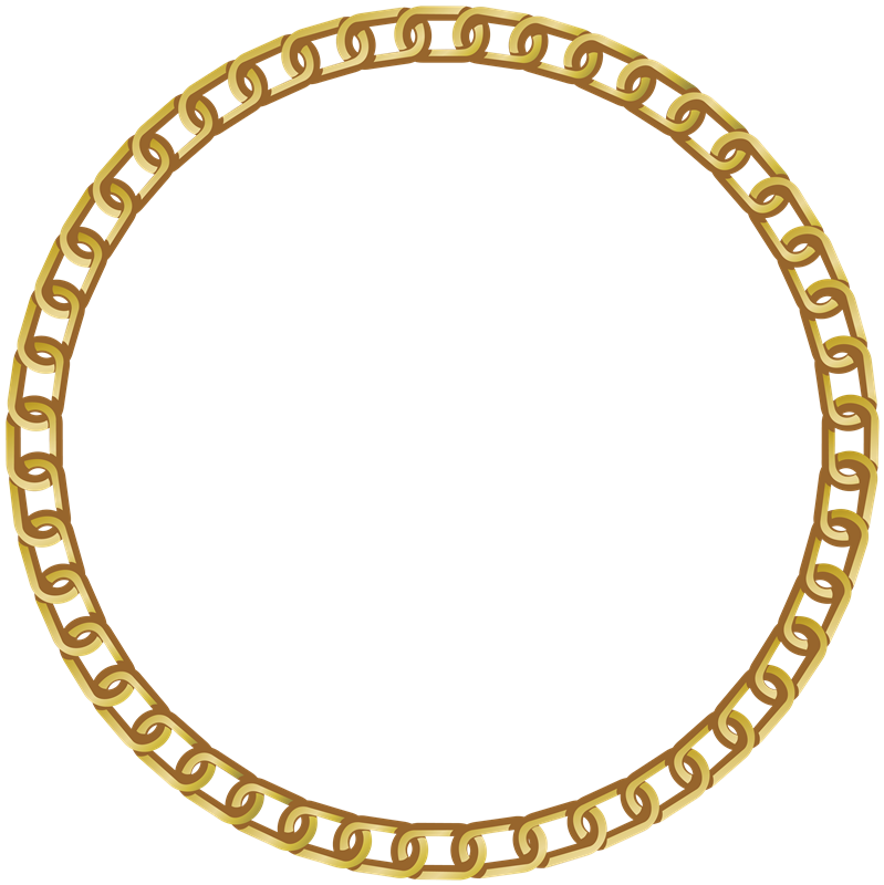 Golden Round Frame Png Image (black)