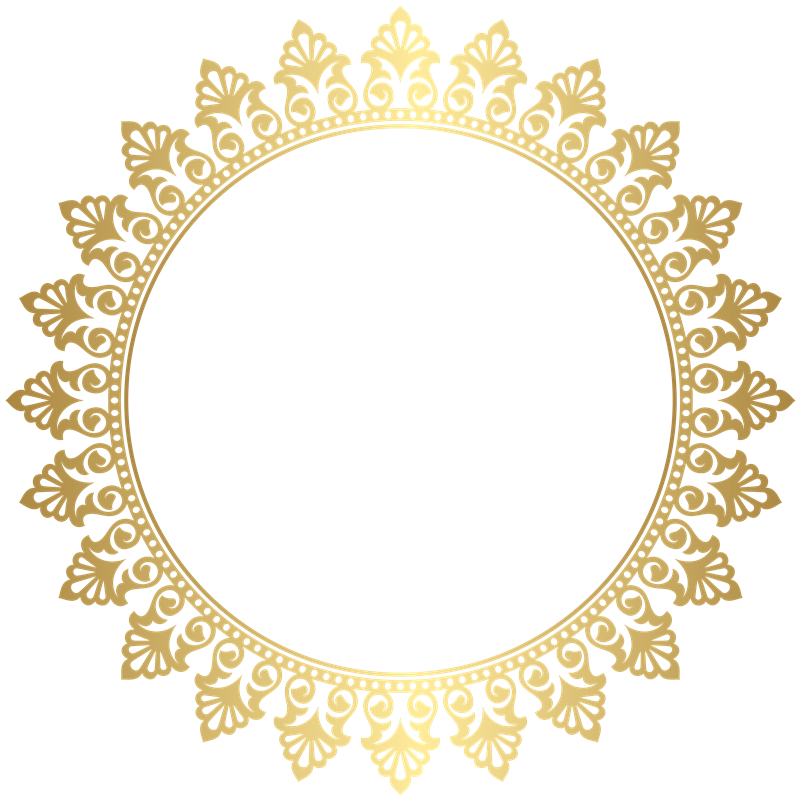 Golden Round Frame Png Pic (black)