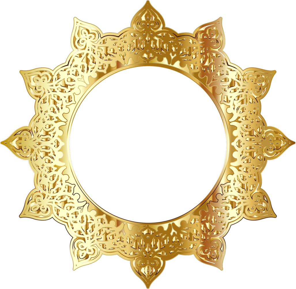 Golden Round Frame Png Picture (black, beige, olive)