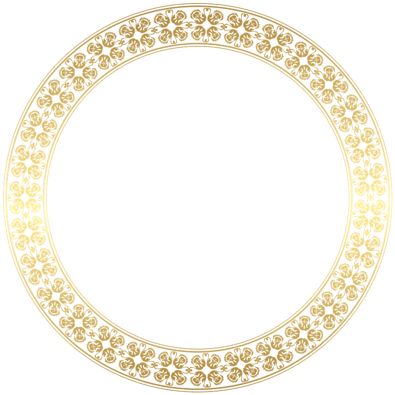 Golden Round Frame Png Picture (black)