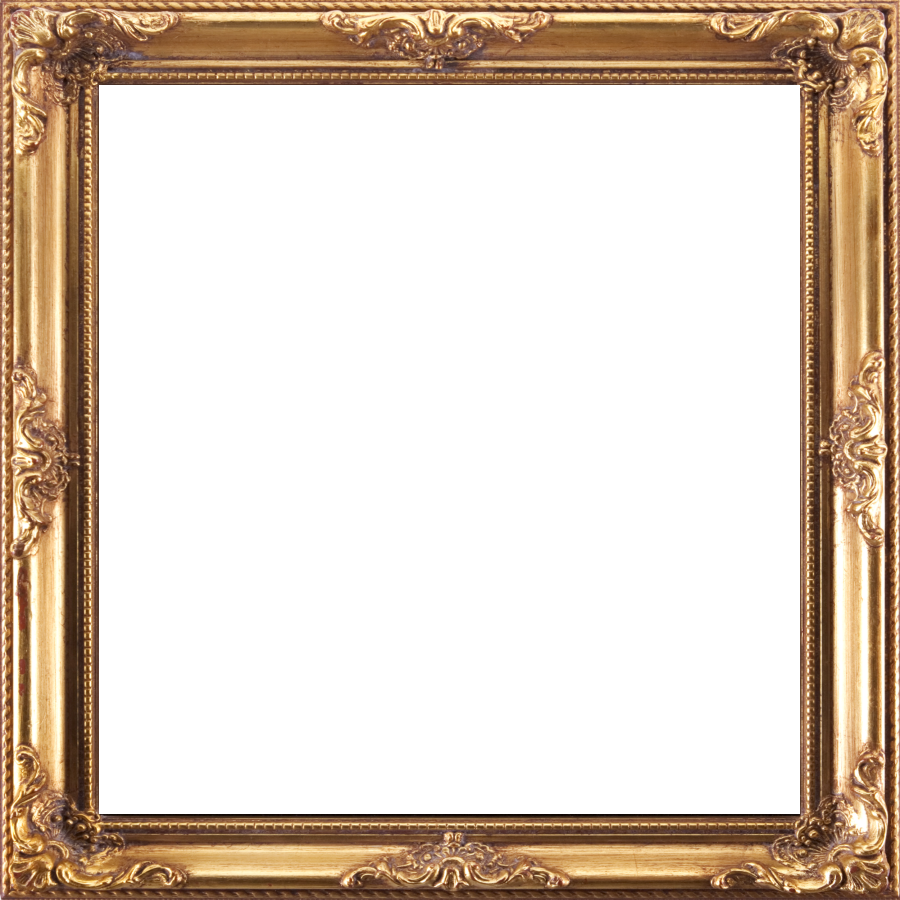 Golden Square Frame Png Clipart (black)