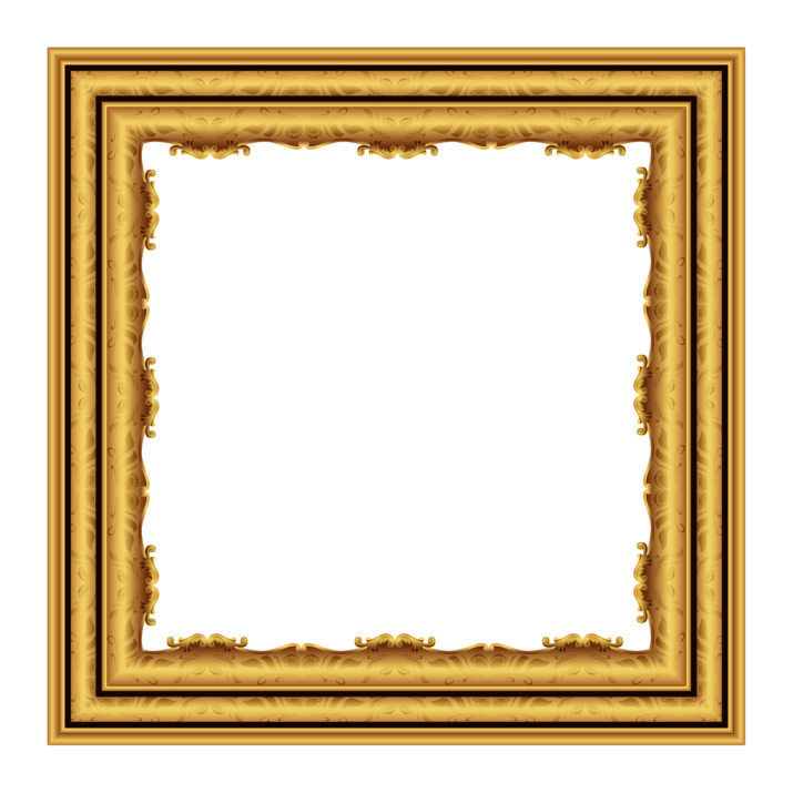 Golden Square Frame Png File (chocolate, black)