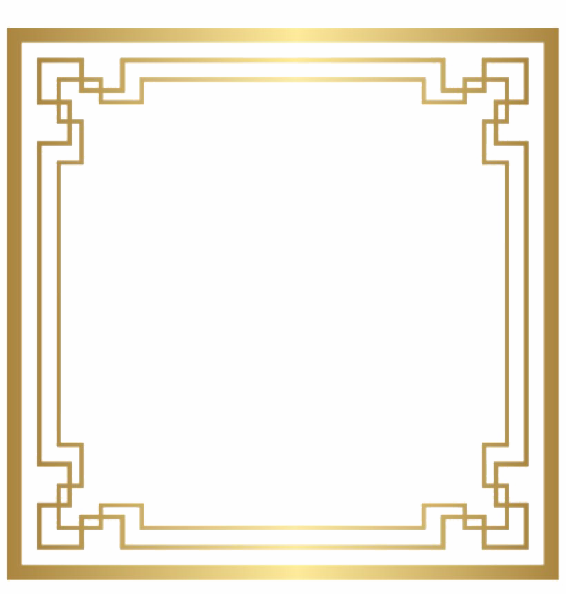 Golden Square Frame Png Image (chocolate, salmon, gray, white)