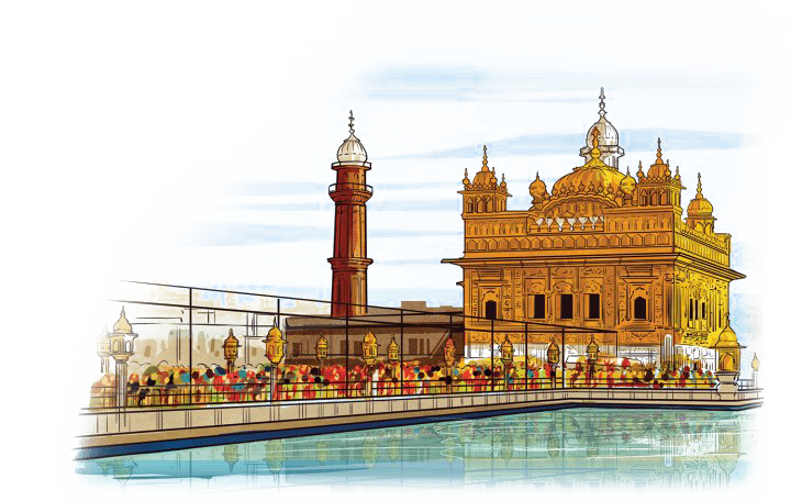 Golden Temple Png Image (lavender, white)