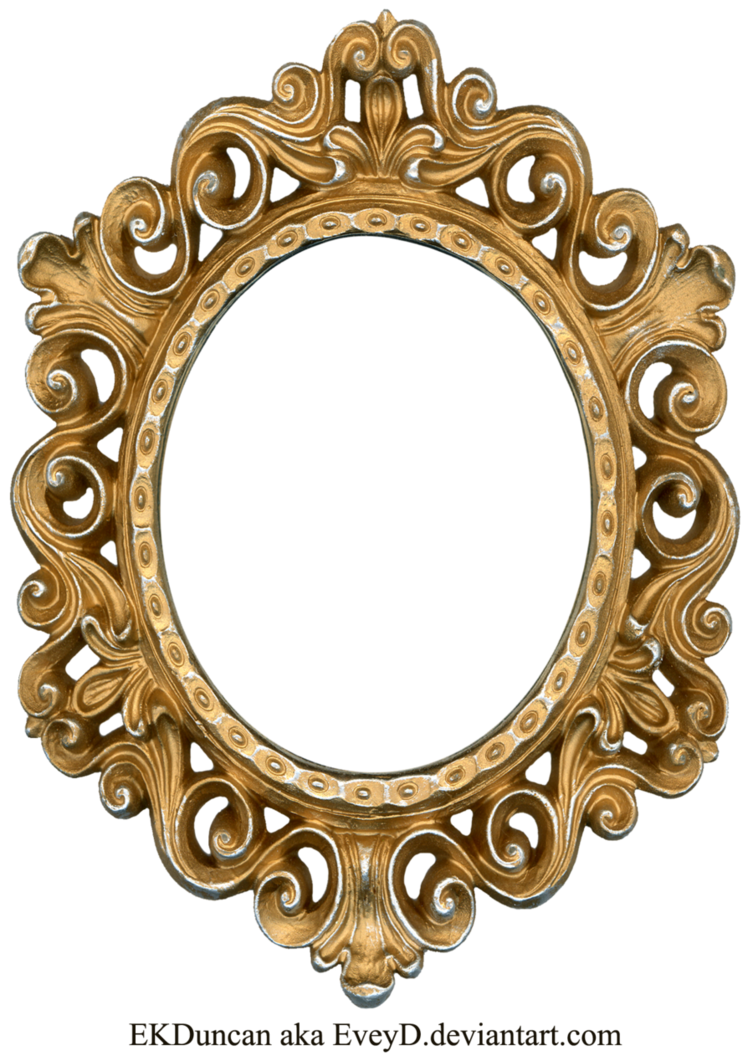 Golden Vintage Frame Png File (black, olive)