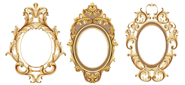 Golden Vintage Frame Png Free Image (white)