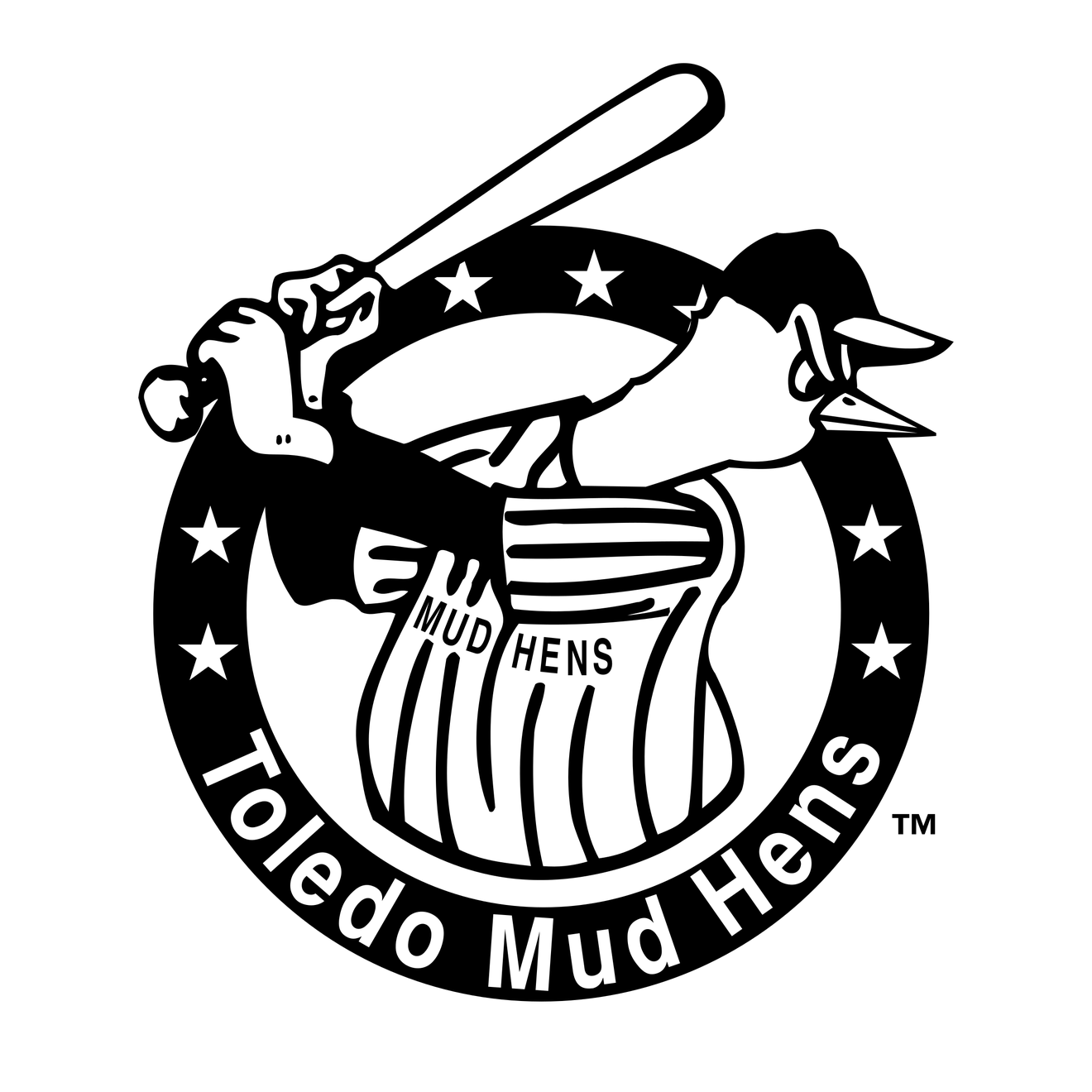 Toledo Mud Hens Png File (black, white)