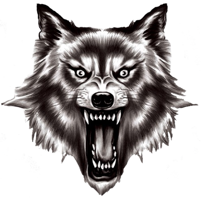 Wolf Png File (black, white)