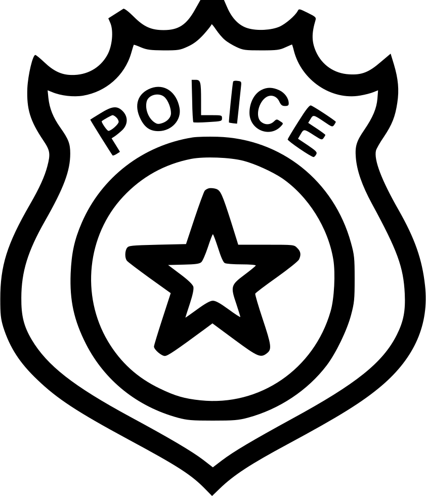 Police Badge Download Png Image (black, white)