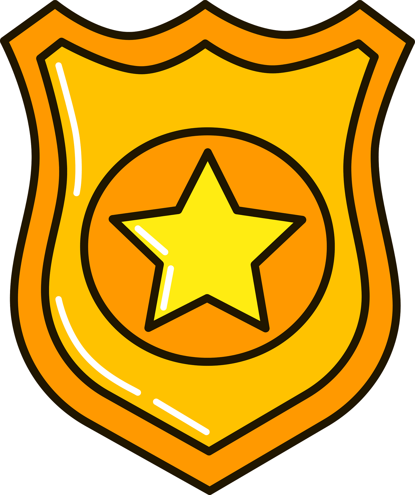 Police Badge Png Isolated Transparent (gold, yellow, gray, orange)