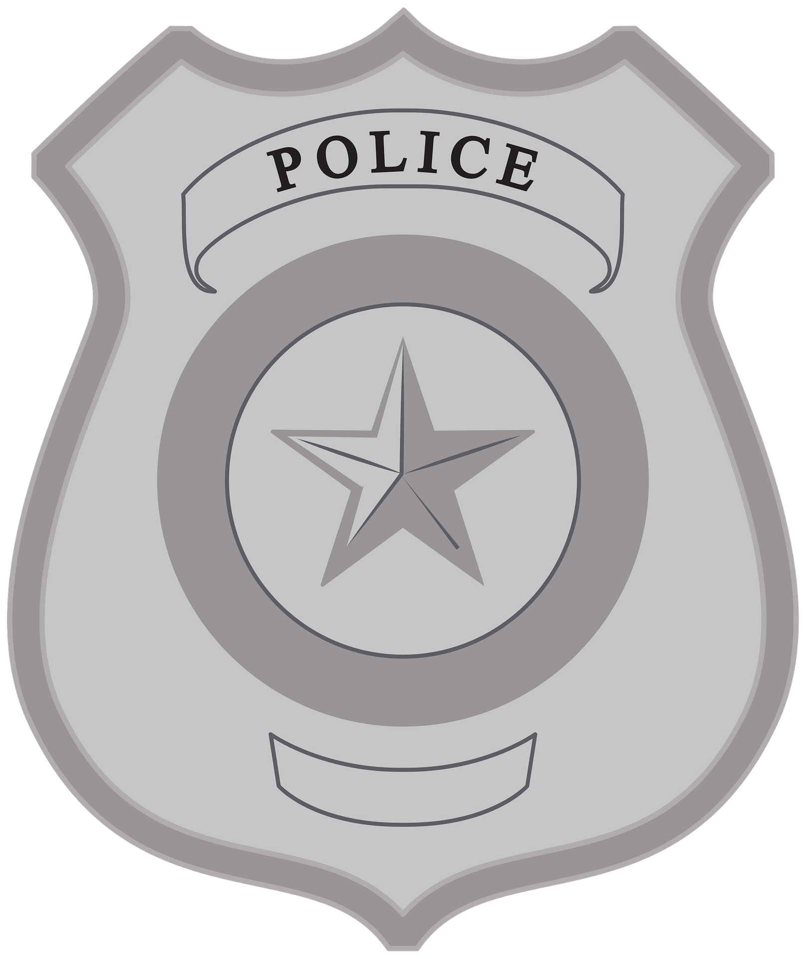 Police Badge Png Transparent Picture (gray, silver)