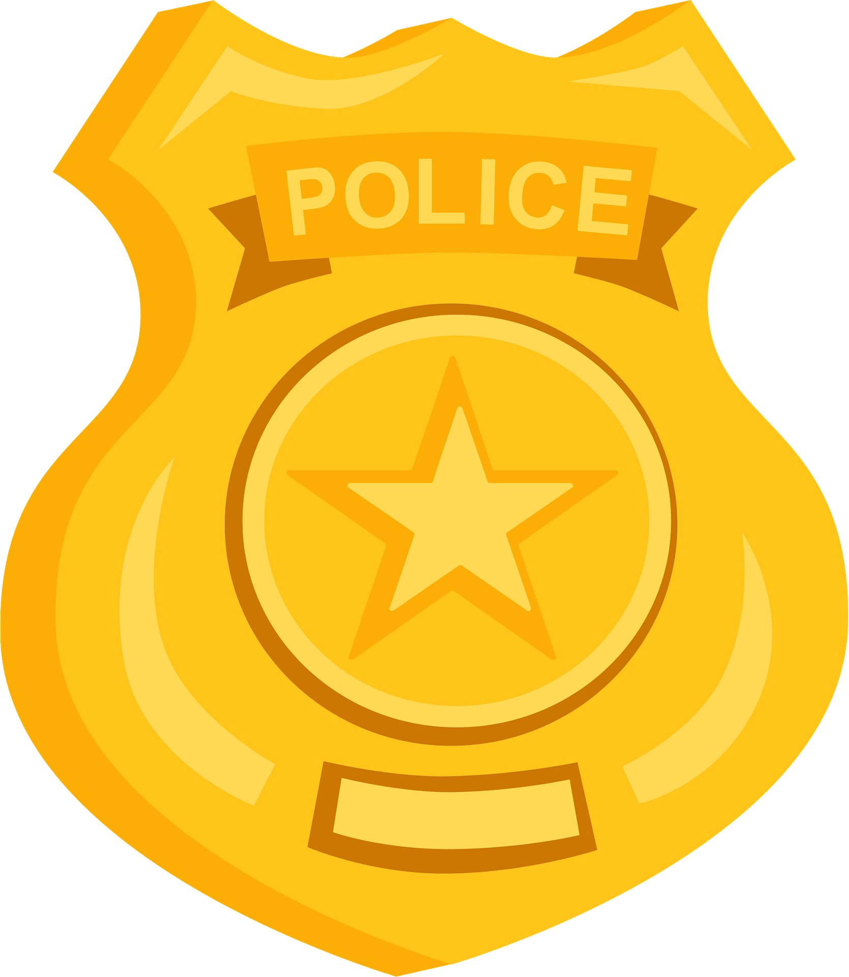 Police Badge Transparent Isolated Png (gold, gray, orange)