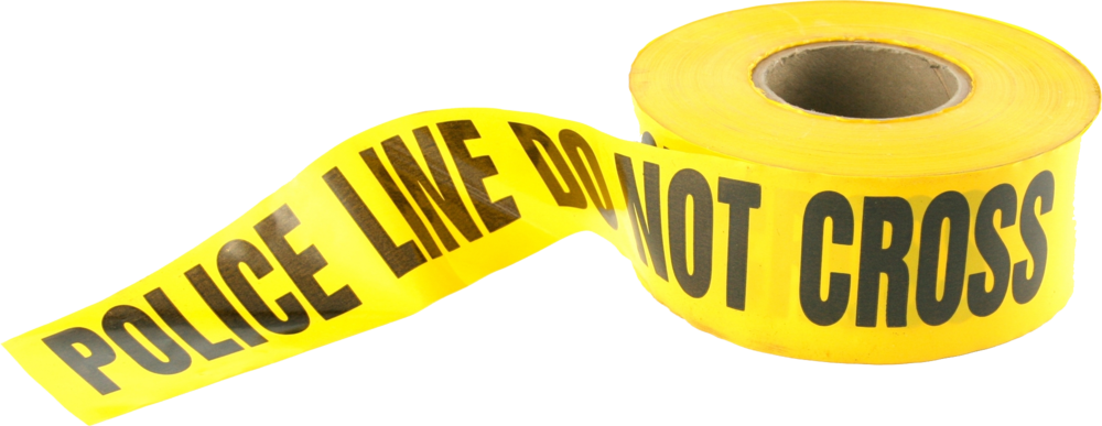 Police Tape Crime Transparent (black, yellow)