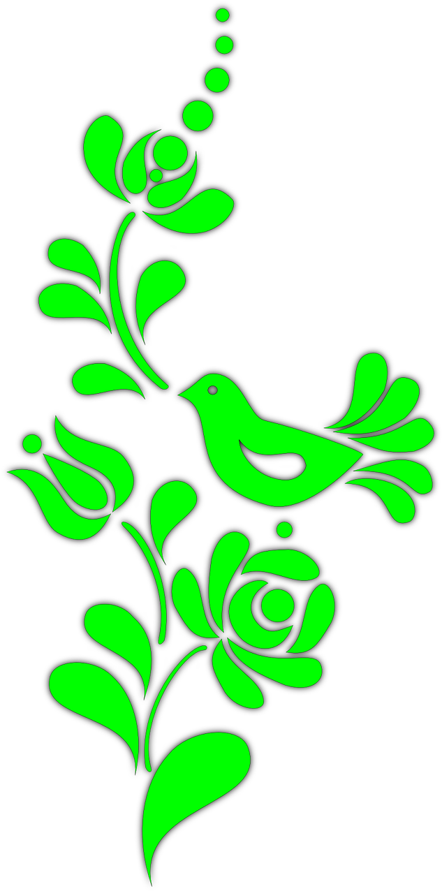 Folk Art Png Image (black, lime)