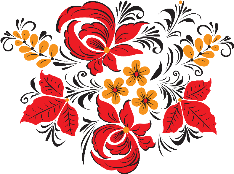 Folk Art Png Picture (black, red)