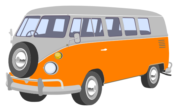 Volkswagen Bus Download Png Image (lavender, black, white, silver, orange)