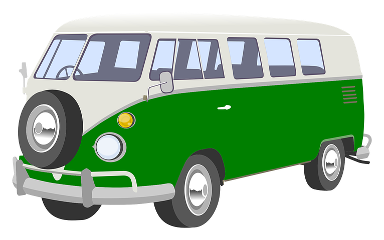 Volkswagen Bus Png Picture (lavender, beige, black, green, white)